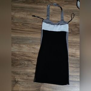 bebe Strapless Dress in Black and Gray